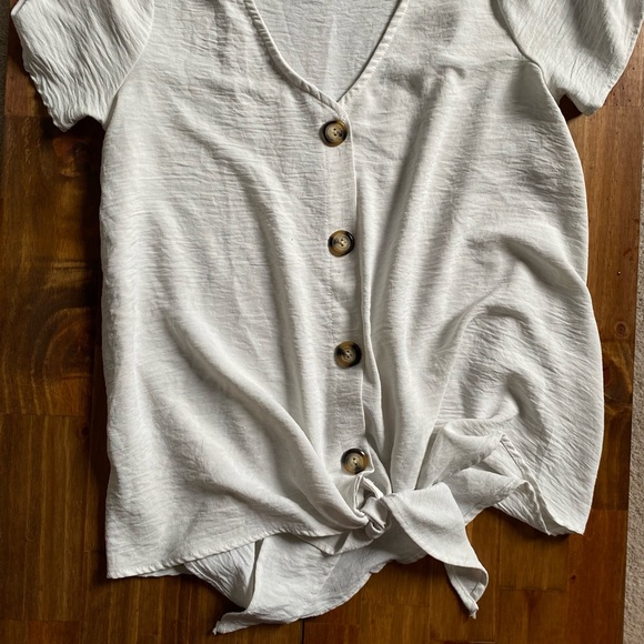 🛑SOLd🛑 Pink blush Maternity Tie Front Top - Picture 4 of 5